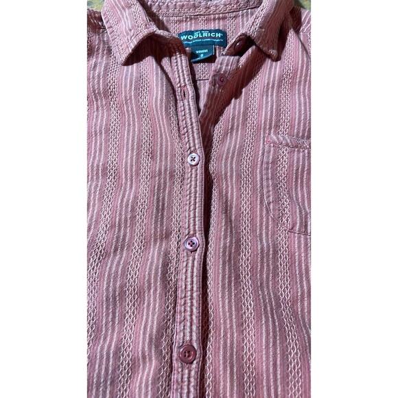 Woolrich Women's Small Burnt Orange Long Sleeved Button Down Shirt - Picture 6 of 7